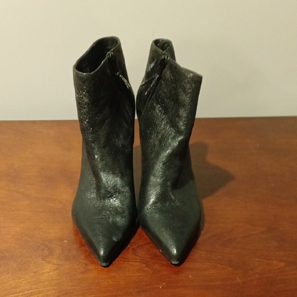 Stuart Weitzman Black Sparkle Ankle Boots 10M